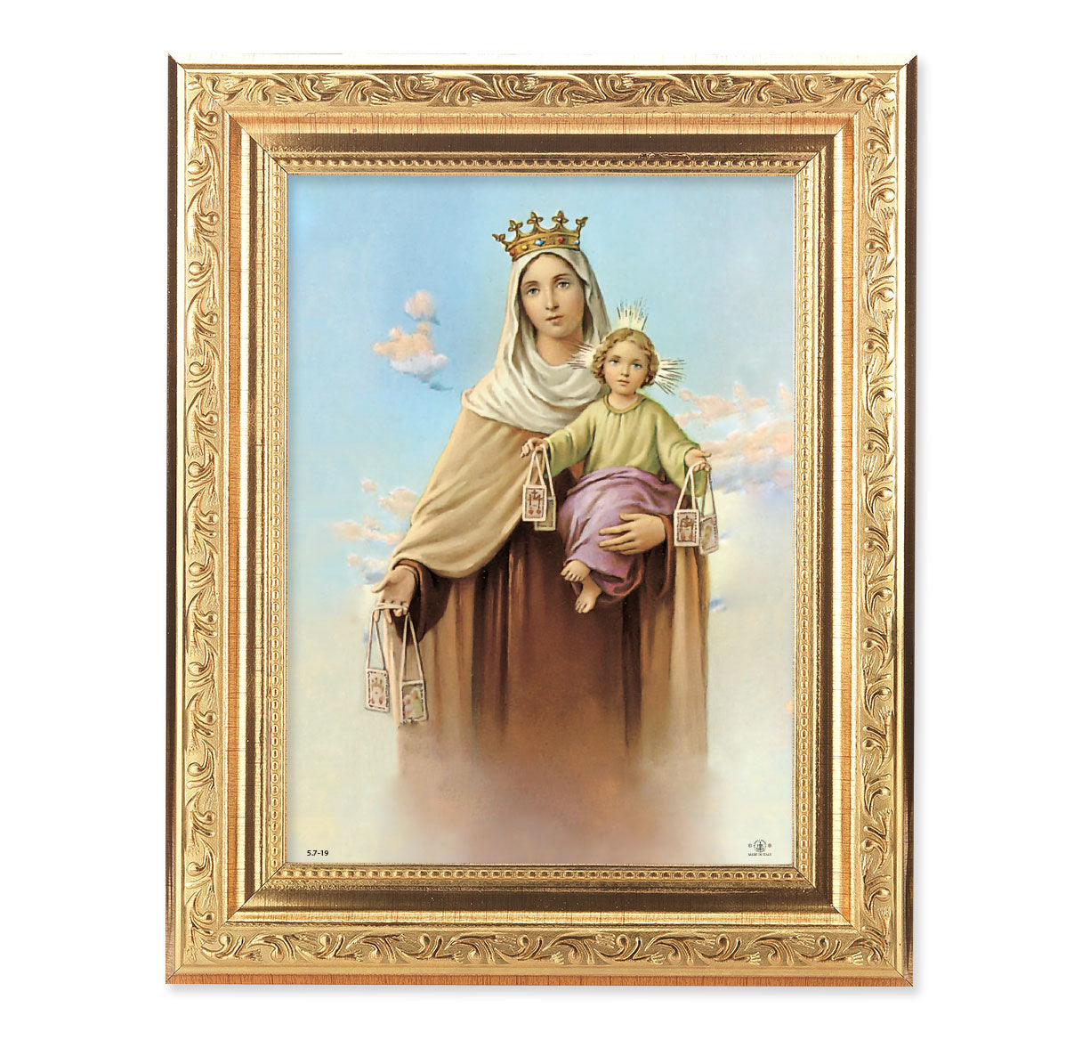 Our Lady of Mount Carmel Antique Gold Framed Art