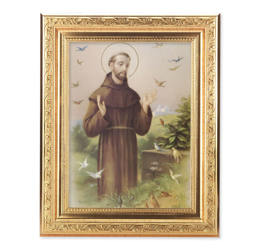 St. Francis Antique Gold Framed Art