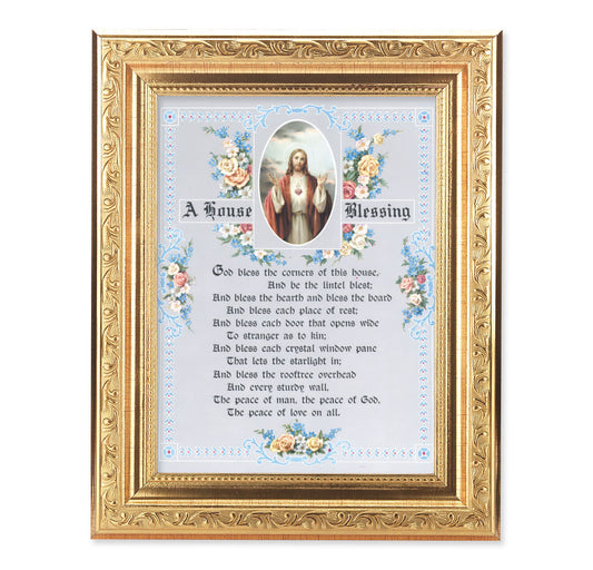 A House Blessing Antique Gold Framed Art