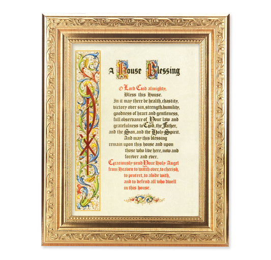 House Blessing Antique Gold Framed Art