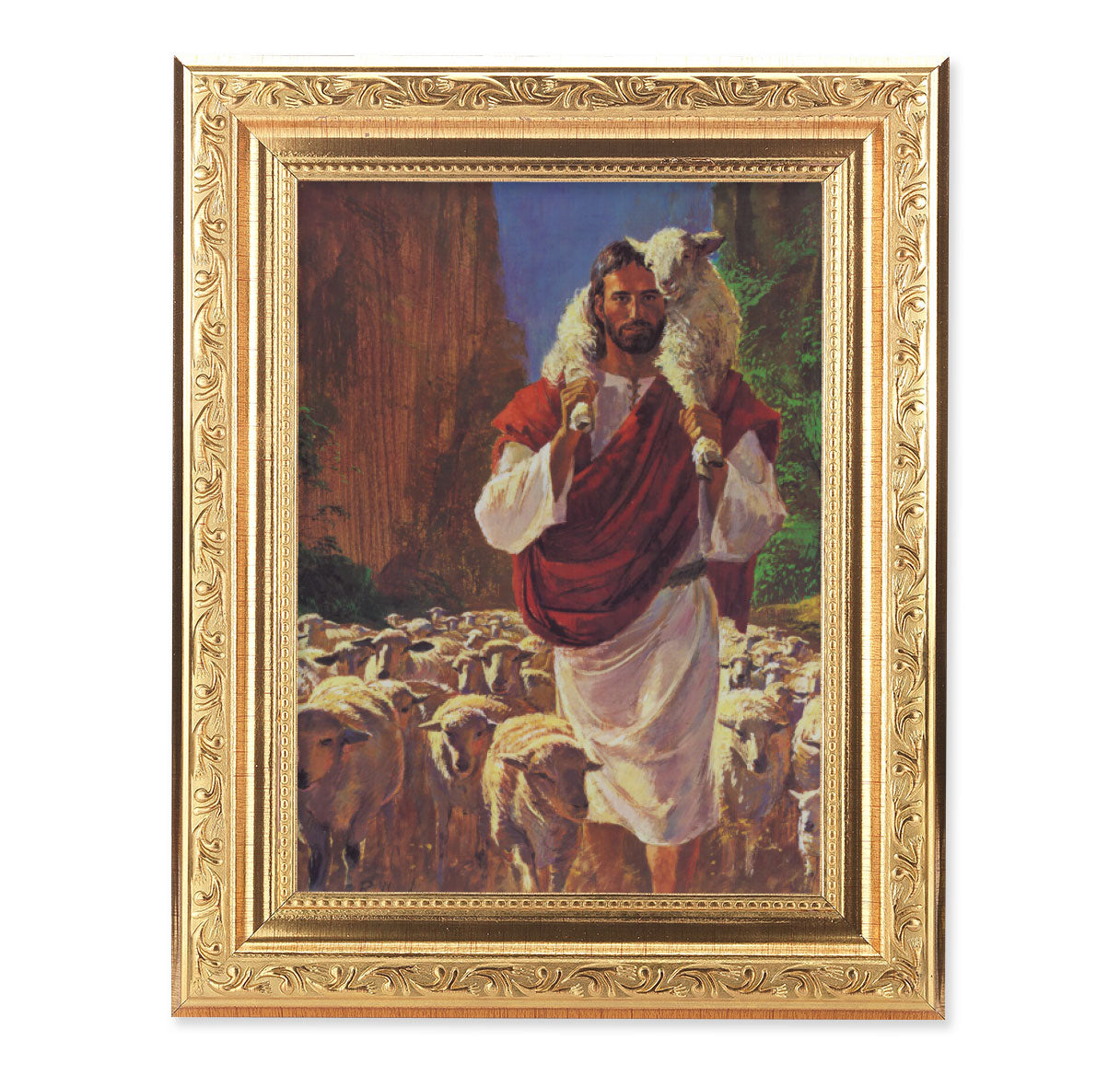 The Good Shepherd Antique Gold Framed Art