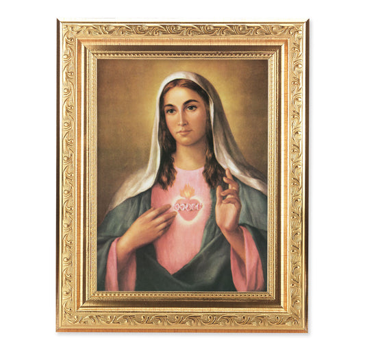 Immaculate Heart of Mary Antique Gold Framed Art