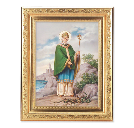 St. Patrick Antique Gold Framed Art