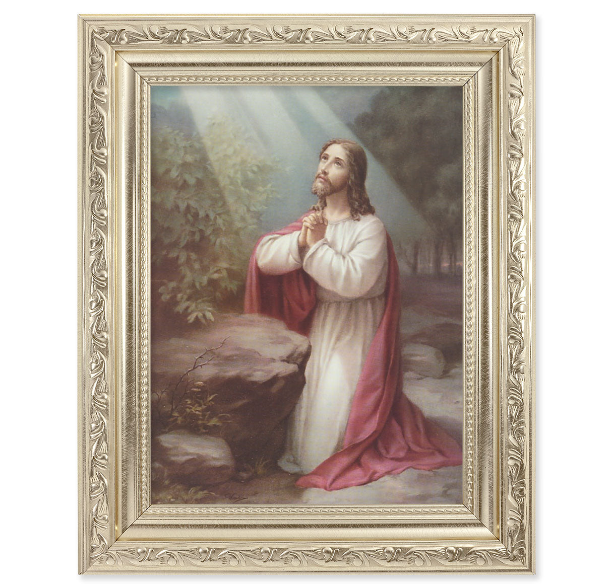 Christ on the Mount of Olives Silver Framed Art