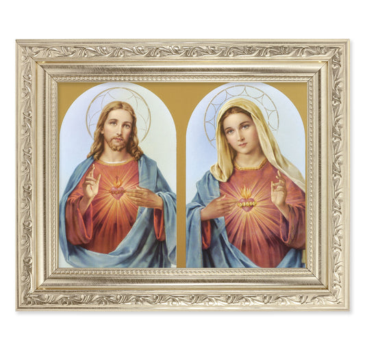 The Sacred Hearts Silver Framed Art