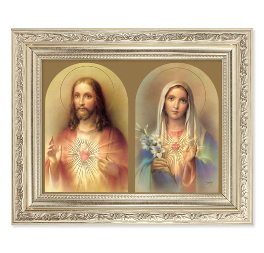 The Sacred Hearts Silver Framed Art