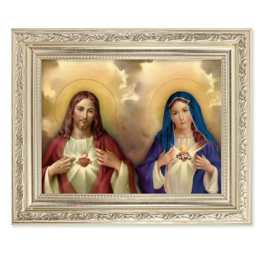 The Sacred Hearts Silver Framed Art