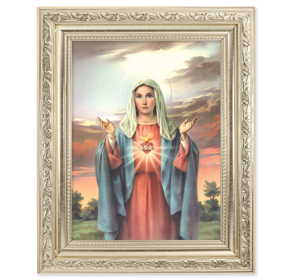 Immaculate Heart of Mary Silver Framed Art