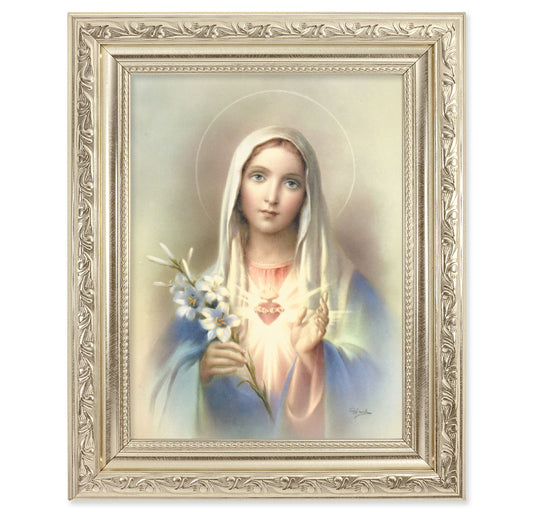 Immaculate Heart of Mary Silver Framed Art