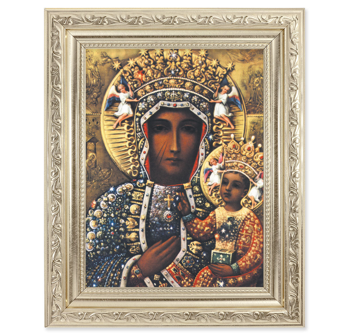 Our Lady of Czestochowa Silver Framed Art