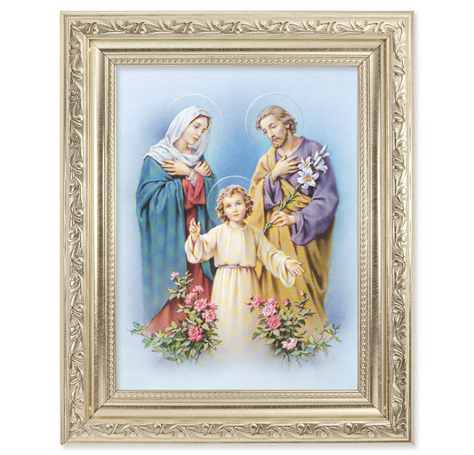 Holy Family Silver Framed Art