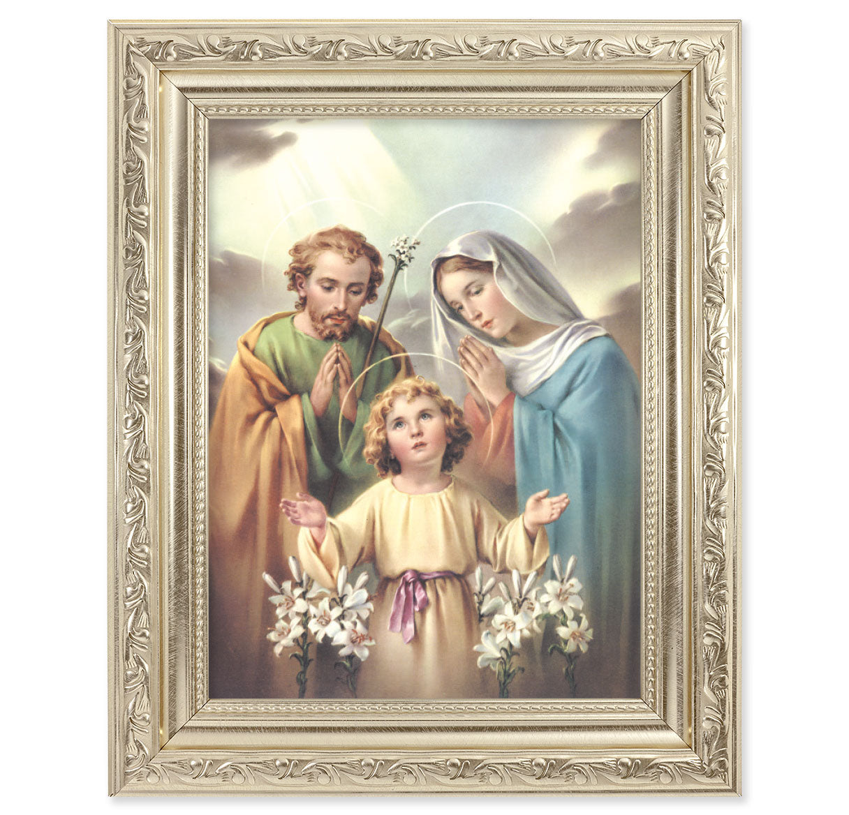 Holy Family Silver Framed Art