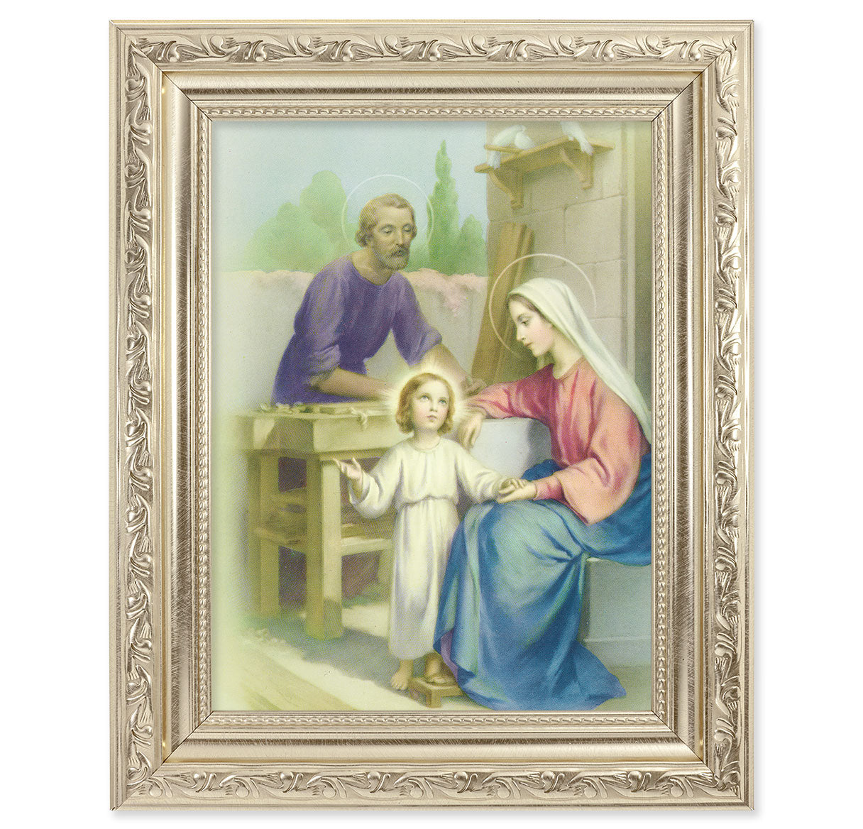 Holy Family Silver Framed Art