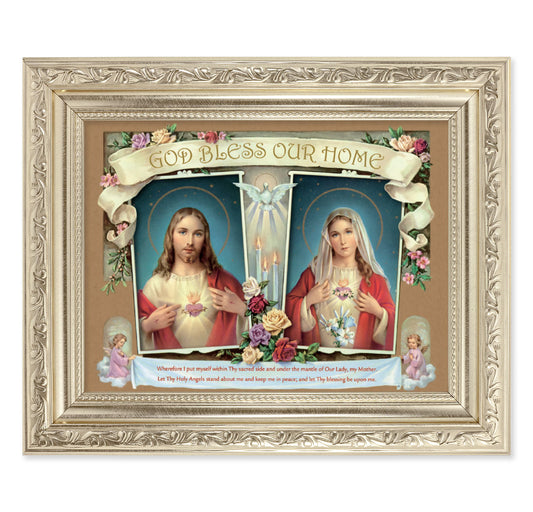 The Sacred Hearts Silver Framed Art