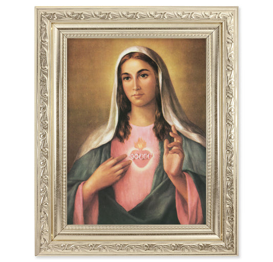 Immaculate Heart of Mary Silver Framed Art