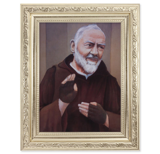 St. Pio Silver Framed Art