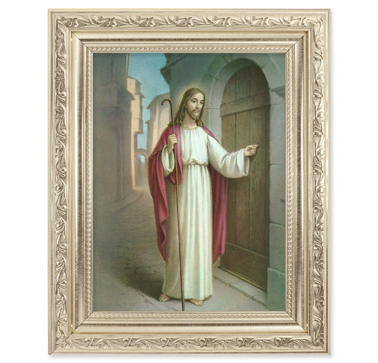 Christ Knocking Silver Framed Art