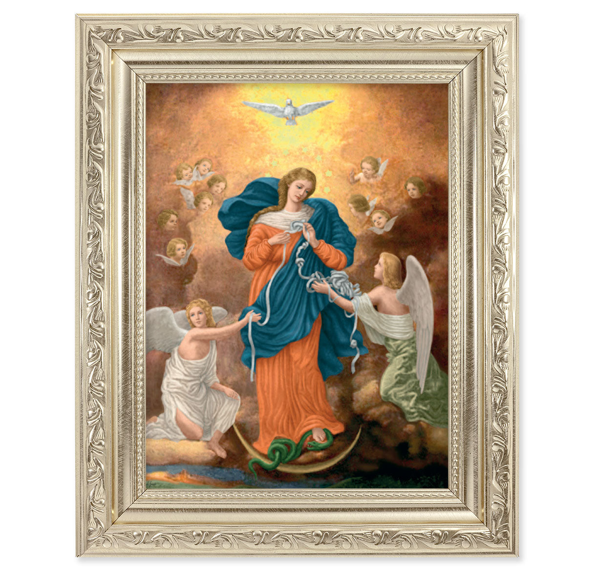 Our Lady Untier of Knots Silver Framed Art