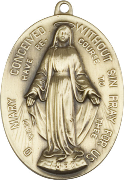 Antique Gold Immaculate  Conception Keychain
