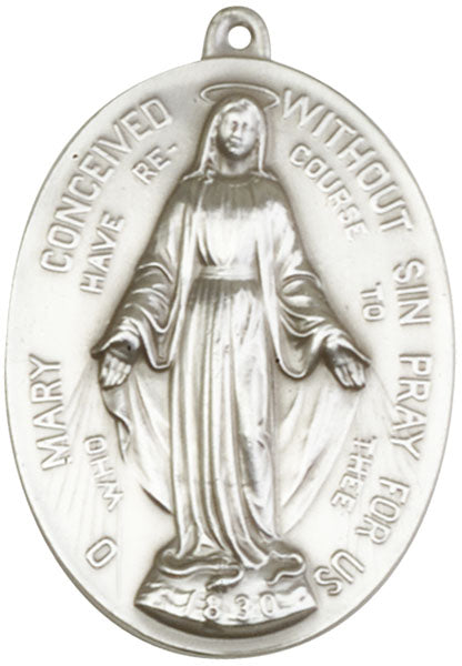 Antique Silver Immaculate  Conception Keychain