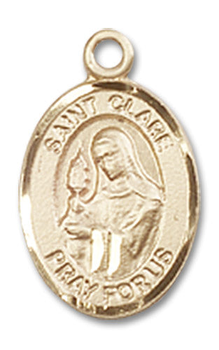 14kt Gold Saint Clare of Assisi Medal