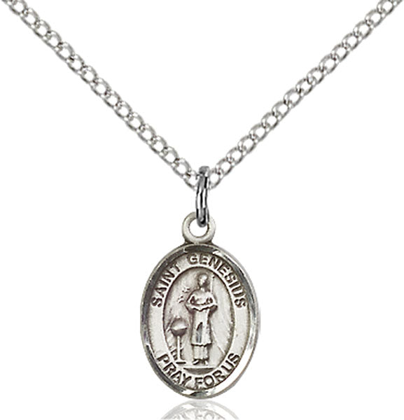 Sterling Silver Saint Genesius of Rome Pendant