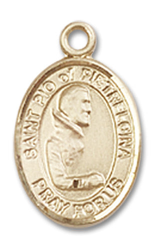 14kt Gold Saint Pio of Pietrelcina Medal