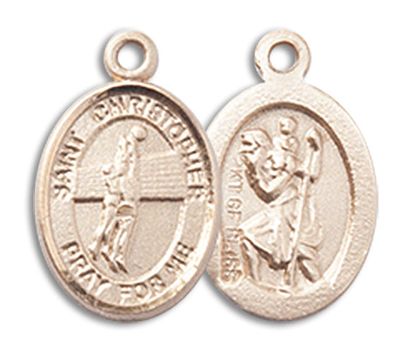 14kt Gold Saint Christopher/Volleyball Medal