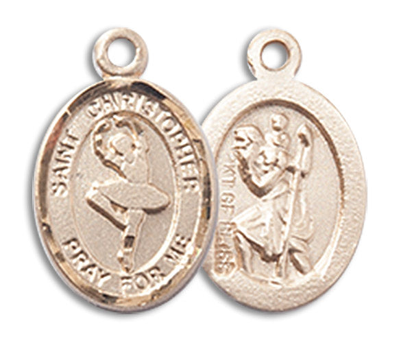 14kt Gold Filled Saint Christopher/Dance Pendant