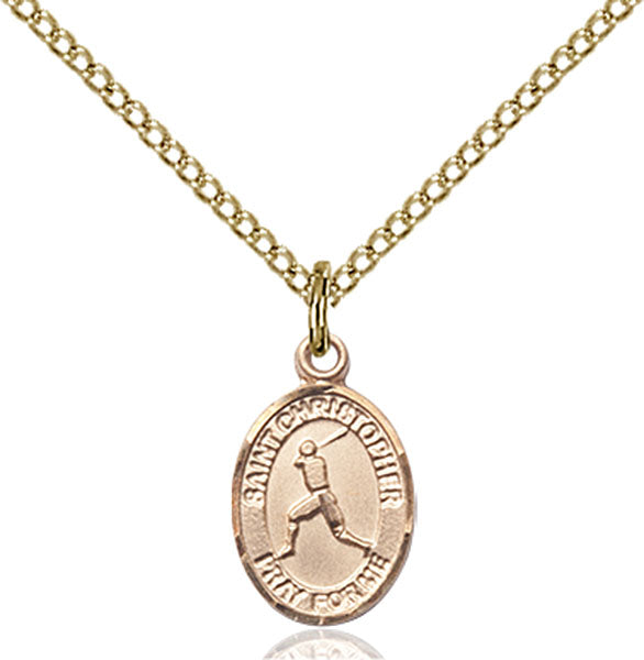 14kt Gold Filled Saint Christopher/Baseball Pendant