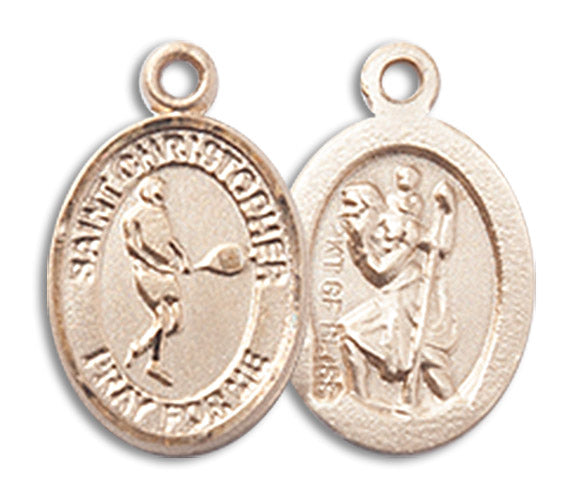 14kt Gold Saint Christopher/Tennis Medal