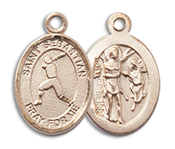 14kt Gold Saint Sebastian/Baseball Medal