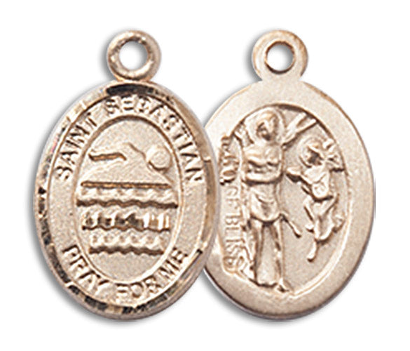 14kt Gold Filled Saint Sebastian/Swimming Pendant