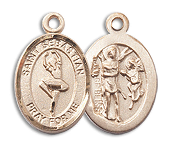 14kt Gold Saint Sebastian/Dance Medal