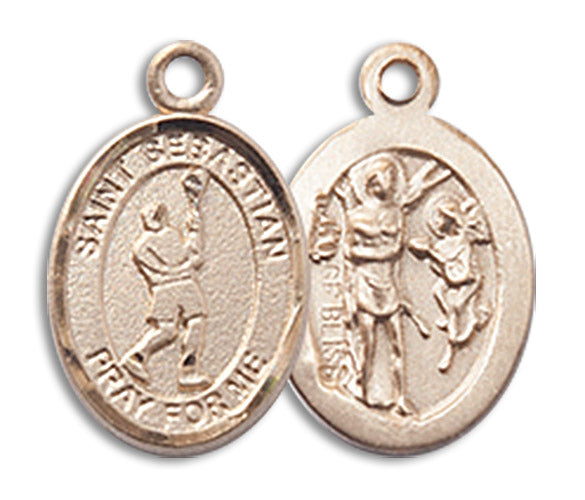 14kt Gold Saint Sebastian/Lacrosse Medal