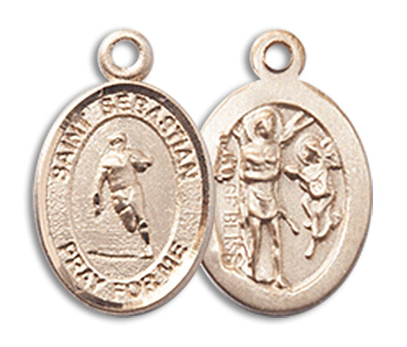 14kt Gold Saint Sebastian / Rugby Medal