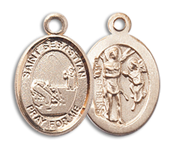 14kt Gold Saint Sebastian / Fishing Medal