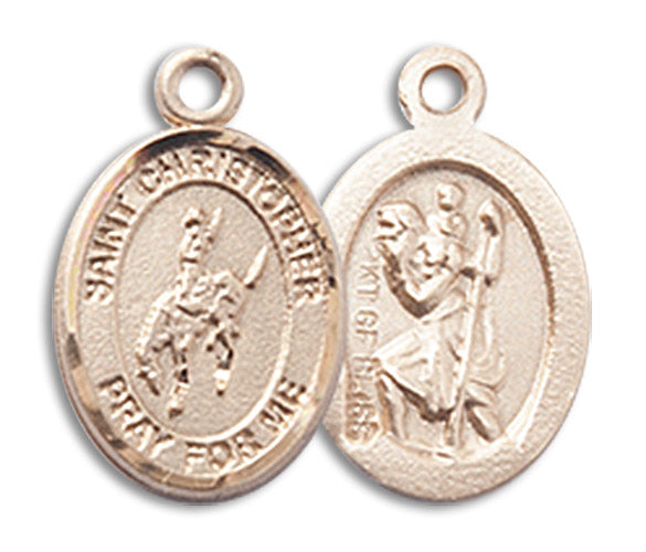 14kt Gold Saint Christopher / Rodeo Medal