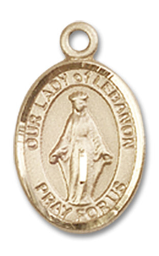 14kt Gold Our Lady of Lebanon Medal