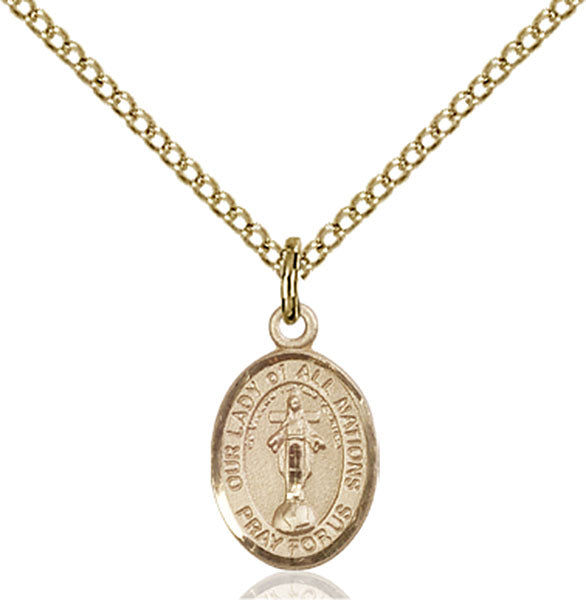 14kt Gold Filled Our Lady of All Nations Pendant