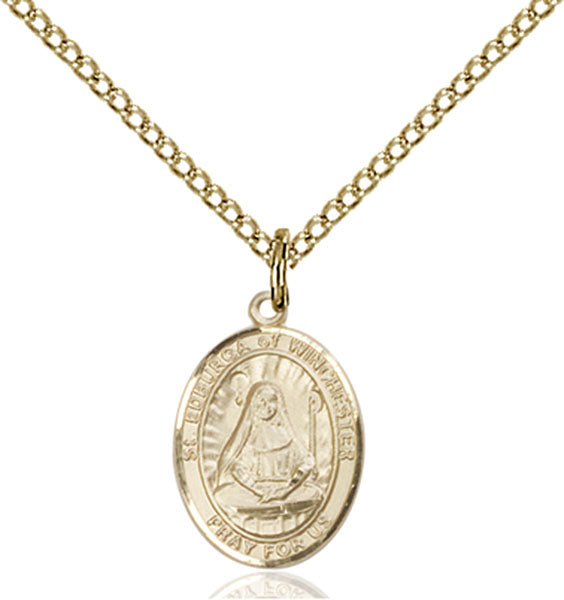 14kt Gold Filled Saint Edburga of Winchester Pendant