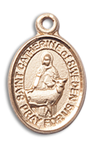 14kt Gold Saint Catherine Of Sweden Medal