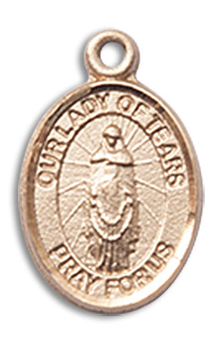 14kt Gold Our Lady Of Tears Medal