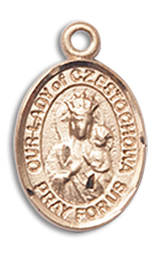 14kt Gold Our Lady of Czestochowa Medal