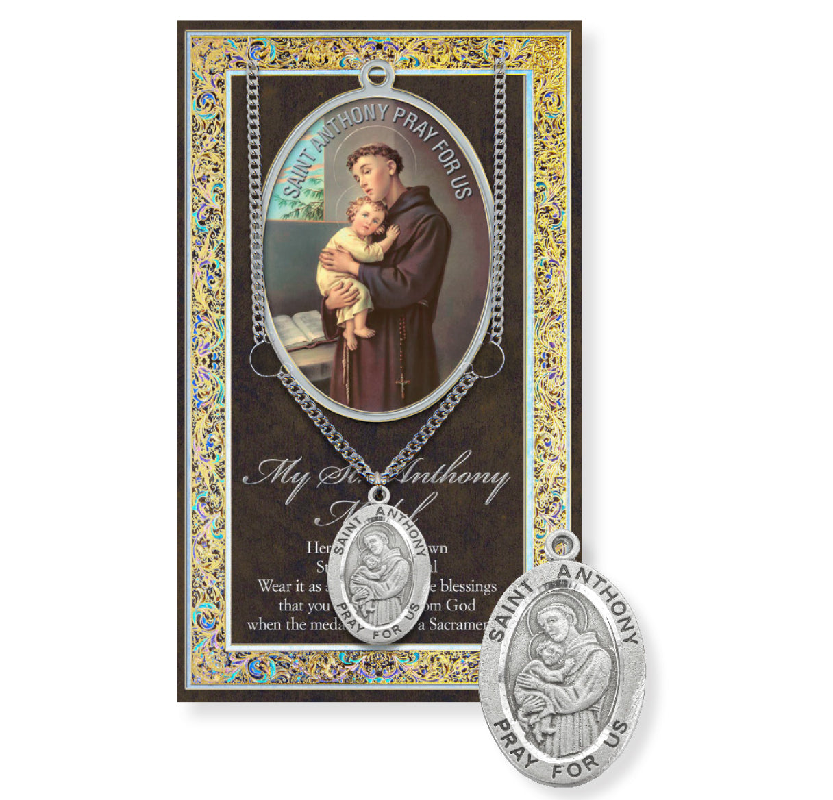 Saint Anthony Biography Pamphlet and Patron Saint Medal