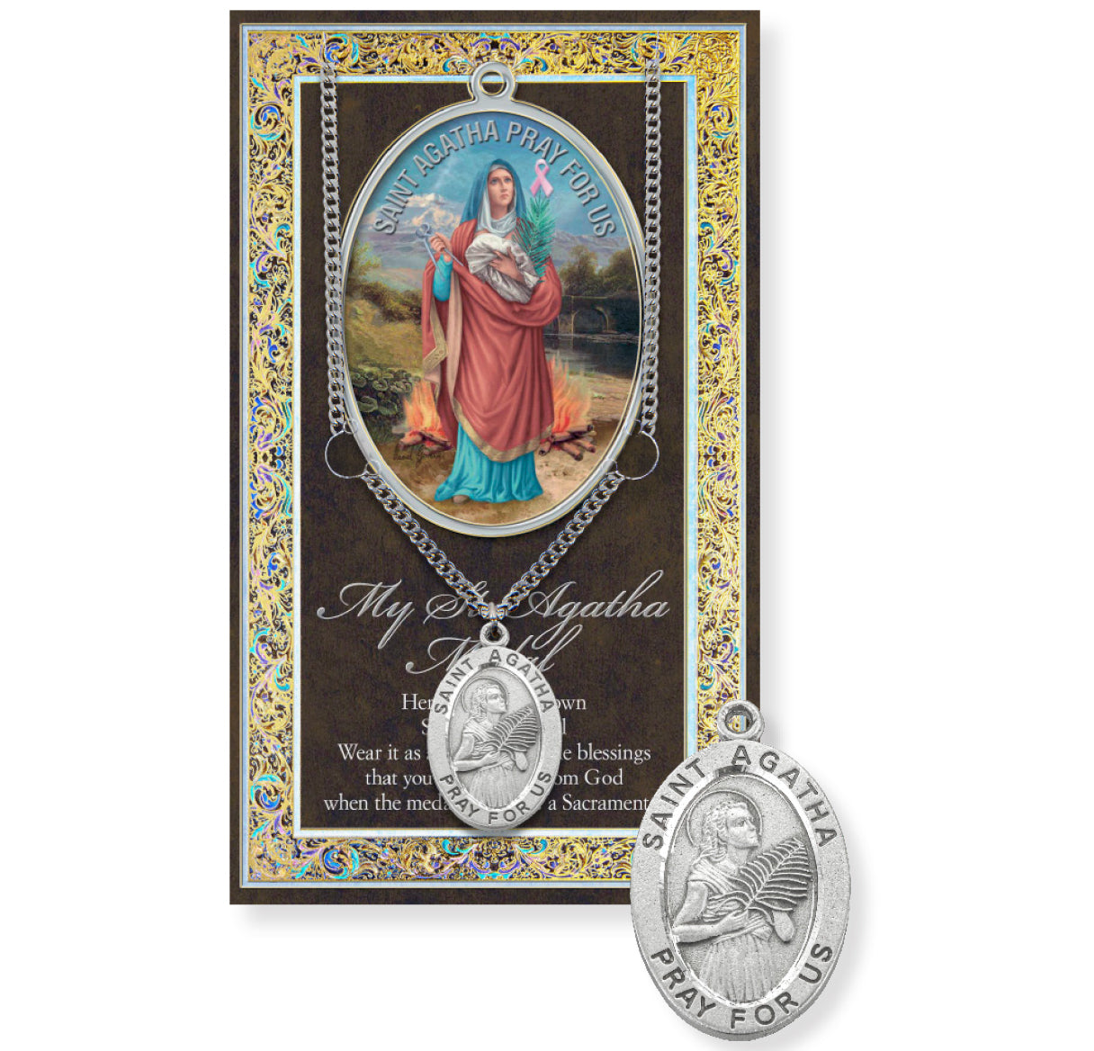 Saint Agatha Biography Pamphlet and Patron Saint Medal