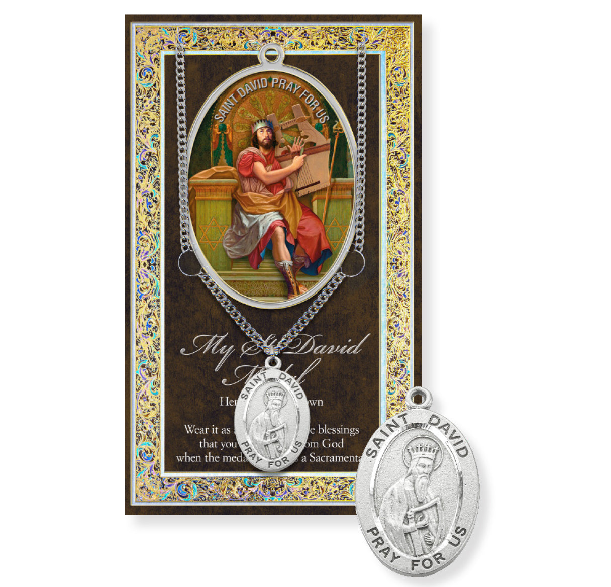 Saint David Biography Pamphlet and Patron Saint Medal