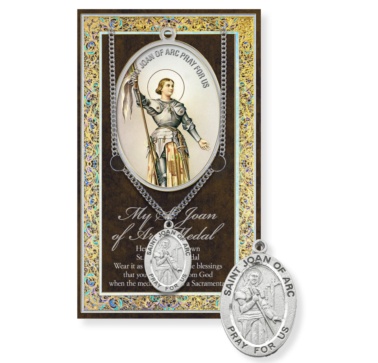 Saint Joan of Arc Biography Pamphlet and Patron Saint Medal