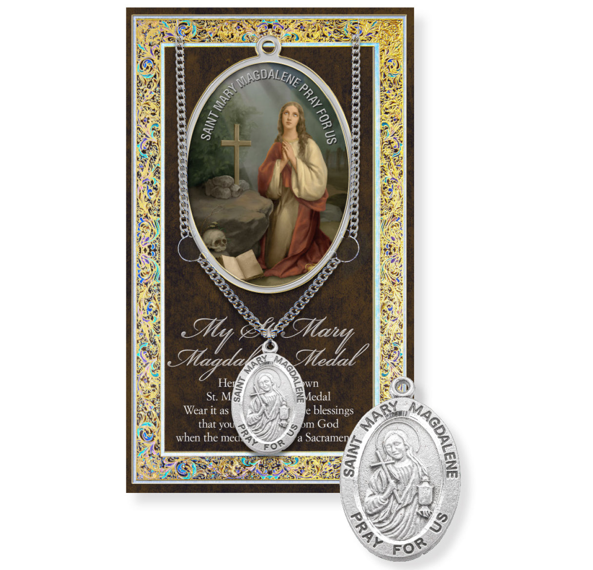 Saint Mary Magdalene Biography Pamphlet and Patron Saint Medal