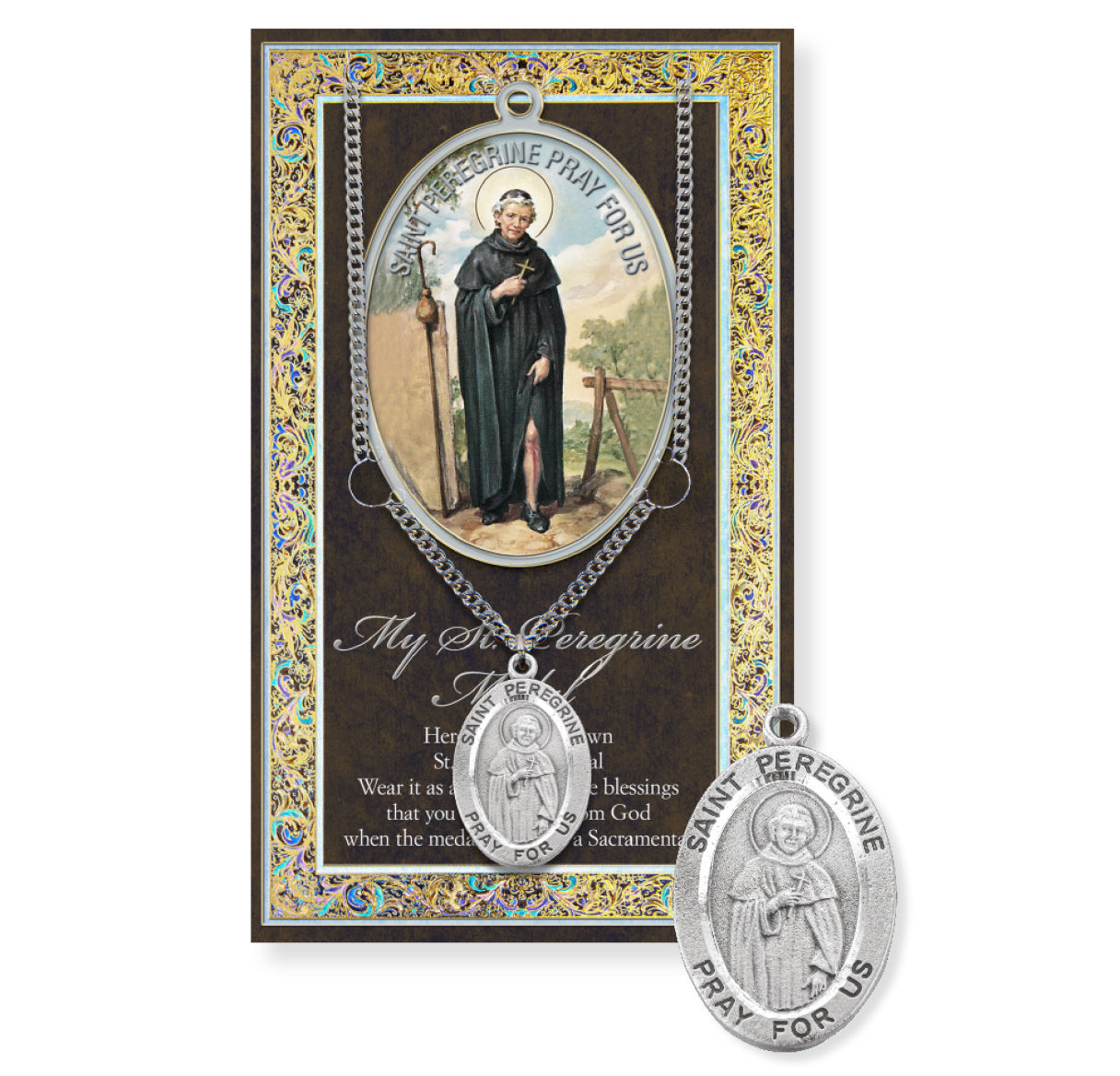 Saint Peregrine Biography Pamphlet and Patron Saint Medal